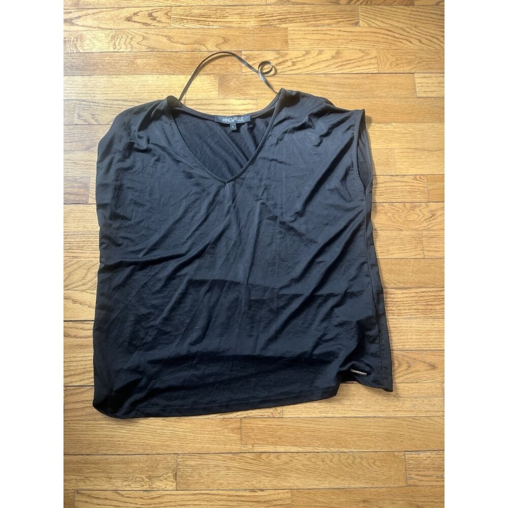 Rino & Pelle Large Black Stretch Flowy Tank Top NWOT